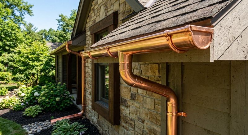 Copper Rain Gutter Service project example